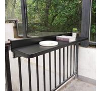 KjoiDWz Mesa de bar con balcón para balaustrada, mesa auxiliar plegable para exteriores, mesa para colgar, balcón plegable(Schwarz, 100 * 40 cm, 39.3 * 15.7in)