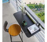KjoiDWz Mesa de barandilla de balcón, mesa colgante con barandilla al aire libre, mesa plegable ajustable en altura, ahorro de espacio (80 * 35 cm / 31,4 * 13,7 pulgadas)