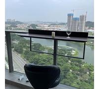 KjoiDWz Mesa plegable al aire libre para barandillas, adecuada para terraza, jardín, mesa de balcón plegable, mesa colgante en barandilla (120 x 37 cm)