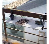 KjoiDWz Mesa plegable Balcón Mesa colgante, Balcón Barandilla Mesa colgante, Plegable Ahorro de espacio(Bianco)