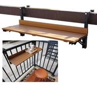 KjoiDWz Mesa plegable, balcón portátil, terraza colgante, balcón, mesa de barandilla colgante, mesa de barandilla colgante(Wood Color)