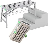 KjoiDWz Plataforma de Trabajo Multiusos con Altura Ajustable y Plegable for Trabajos de Mejora y Mantenimiento del hogar.(140x40cm)