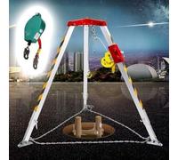 KjoiDWz Trípode de Rescate de Emergencia de 1200/1800/2600 LB, Dispositivo de elevación con cabrestante de 20/30 m, Kit de trípode for Espacios confinados(with 1800lbs Winch+Fall Arrester)