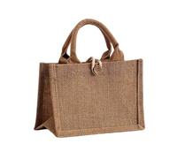 KJOLWHCQ Bolso de compras de yute, comprador natural, bolso de lona, bolsos de arpillera, reutilizable y elegante, lavable, for uso diario, viajes, picnic(B Style,25 * 18 * 25cm)