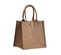 KJOLWHCQ Bolso de compras de yute, comprador natural, bolso de lona, bolsos de arpillera, reutilizable y elegante, lavable, for uso diario, viajes, picnic(A Style,45 * 16 * 34cm)