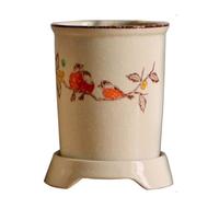 KJOLWHCQ Caddy de utensilios estable de cerámica, vasija for encimera de cocina, organizador de encimera, for cucharas, espátulas, tarro de almacenamiento de cerámica escurrible(D)