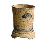 KJOLWHCQ Caddy de utensilios estable de cerámica, vasija for encimera de cocina, organizador de encimera, for cucharas, espátulas, tarro de almacenamiento de cerámica escurrible(A)