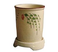 KJOLWHCQ Caddy de utensilios estable de cerámica, vasija for encimera de cocina, organizador de encimera, for cucharas, espátulas, tarro de almacenamiento de cerámica escurrible(C)