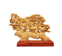 KJOLWHCQ Estatua Feng Shui de Ocho Caballos Corriendo, Estatua de Madera, decoración de Mesa, estatuas de Caballos Corriendo, Figura Decorativa de Caballo Feng Shui, Regalo de Empresa.