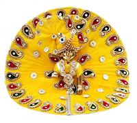 KJPG CREATIONS Laddu Gopal Poshak/Thakur Ji Dress/Heavy Zardoushi Dress for Kanha Ji/Fancy Dress for Bal Krishna/Dress for Krishna (Amarillo) (4)