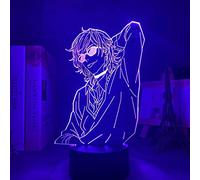 KJsdaADSA 3D Illusion Light LED Night Light Bl Lámpara Anime Yarichin Bitch Club Yuri Ayato para decoración de dormitorio Yarichin Lamps Yuri Ayato Acrylic 16 colores