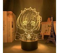 KJsdaADSA Animación 3D Lámpara de ilusión de luz nocturna Re Zero A partir de la vida en otro mundo para la decoración del dormitorio Regalo de cumpleaños Re Zero Rem Led 16 colores