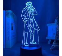 KJsdaADSA Anime Ace Lawyer Miles Edgeworth Decoración de dormitorio Regalo de cumpleaños Luz de noche Led Lámpara de noche Miles Edgeworth Light 7 colores