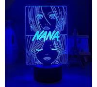 KJsdaADSA Lámpara de Anime 3D Luz de Ilusión Nana para Decoración del Dormitorio de Niños - Regalo Manga, Mesa Led 7 Colores con Control Remoto