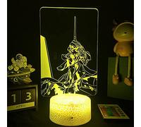 KJsdaADSA Lámpara de ilusión 3D Luz de noche LED Anime Neon Genesis Evangelion Figura Niños Regalo de cumpleaños para niños Dormitorio Iluminación decorativa de cabecera 7 colores