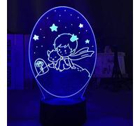 KJsdaADSA Lámpara de ilusión 3D Luz de noche LED El Principito Bebé para decoración de habitación de niños 7 colores Cambio USB Decoración de habitación con pilas