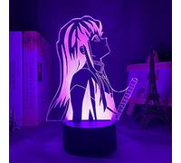 KJsdaADSA Lámpara de luz de noche con ilusión 3D Kimetsu No Yaiba Muichiro Tokito, luz de noche LED para decoración de dormitorio, regalo, lámpara de Anime, lámpara de 7 colores