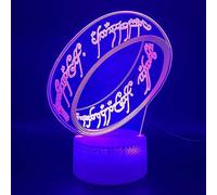 KJsdaADSA Lámpara de luz nocturna LED óptica 3D única El señor de los anillos Sala de oficina Ambiente decorativo Luz nocturna para niños Dormitorio infantil Regalo único 16 colores
