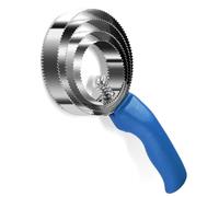 Kjsdn- Peine Reversible de Acero Inoxidable con 4 Anillos: Herramienta de Doble Cara para el Cuidado de Caballos, Perros y ovejas (Azul)