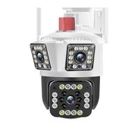 KJUEQ IP Camera 12MP 6K Three Lens 8X Zoom Surveillance Camera AI Tracking Security Protection Outdoor Security Camera CCTV CAM(6K 12MP Camera)