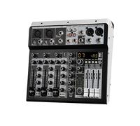 KJUEQ Mezclador De Sonido 2X Entrada Estéreo Mono Consola De Mezcla Digital De 4 Canales For DJ Studio Sta Performance