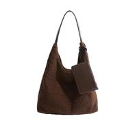 KJUUQBZL Bolso de hombro informal felpa cordero gran capacidad for mujer, for otoño e invierno(Coffee)