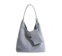 KJUUQBZL Bolso de hombro informal felpa cordero gran capacidad for mujer, for otoño e invierno(GRAY)
