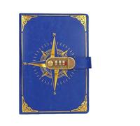 KJUUQBZL Cuaderno Retro con contraseña y bloqueo, diario A5, manual creativo grueso, notas for estudiantes, papelería, cuaderno, libro de mano, Bloc de notas(Deep Blue)