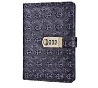 KJUUQBZL Cuaderno Vintage A5, cuadernos con cerradura, planificador de cuero PU, suministros escolares, diario con bloqueo de contraseña(Purple)