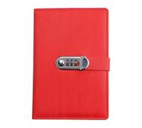 KJUUQBZL Libro De Contraseña Retro A5 Con Diario Con Candado, Cuaderno For Estudiantes, Cuaderno Con Bloqueo De Subcontraseña(Red)