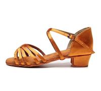 KJUUQBZL Zapatos de Baile Latino 24-41 niños niñas Mujeres Tango Tacones Bajos Baile señoras Zapatos de Baile de Jazz(Brown1,27)