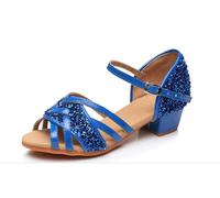 KJUUQBZL Zapatos for Adultos y niños for Madre e Hija, Zapatos de Baile estándar for Mujer, Botas de Baile Latino, Zapatos de Baile Latino, Tacones de Baile for Mujer(Blue,24)