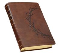 KJV Holy Bible, Giant Print Full-size Red Letter Edition, Thumb Index Tabs & Ribbon Marker, King James Version, Vegan Leather, Crown of Thorns/Amazing ... Brown 14 pt. Type (KJV Full Size GP Editions)