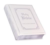KJV Holy Bible, Classically Illustrated Heirloom Family Bible, Faux Leather Hardcover - Ribbon Markers, King James Version, White/Silver