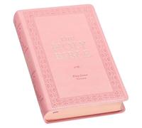 KJV Holy Bible, Giant Print Standard Size Faux Leather Red Letter Edition - Ribbon Marker, King James Version, Pink