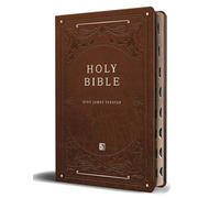 KJV Holy Bible, Giant Print Thinline Large format, Brown Premium Imitation Leath er with Ribbon Marker, Red Letter, and Thumb Index (KJV Large Size Giant Print Editions)