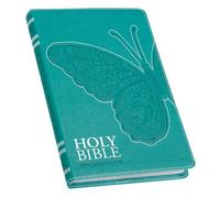 KJV Holy Bible, Gift Edition for Girls/Teens King James Version, Faux Leather Flexible Cover, Teal Butterfly