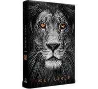 KJV Holy Bible, Large Print, Handy Size format, Hardcover, Lion of Judah, Ribbon Marker, and Red Letter
