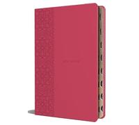 KJV Holy Bible, Large Print Medium format, Fucsia Faux Leather w/Ribbon Marker, Red Letter, thumb Index: King James Version, Red Letter (KJV Medium Size Large Print Editions)