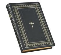 KJV Holy Bible Standard Size Faux Leather Red Letter Edition - Thumb Index & Ribbon Marker, King James Version, Black/Gold Cross