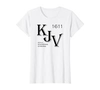 KJV King James Bible 1611 Christian Camiseta gráfica económica, Mujer, Blanco, XS