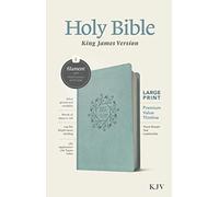 KJV Large Print Premium Value Thinline Bible, Filament Enabl: King James Version, Floral Wreath Teal, Leatherlike, Thinline Reference, Filament Enabled