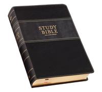 KJV Study Bible, Large Print King James Version Holy Bible, Thumb Tabs, Ribbons, Vegan Leather, Black/Gray Two-Tone