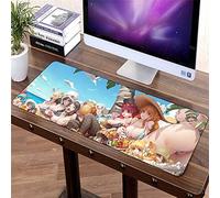 KJXNED Alfombrillas De Ratón One Piece Gaming Mouse Pad 1000x500 mm Gran Teclado De Goma De La Chica De Dibujos Animados De Playa De Verano 3D del Ordenador Mat Pc con El Borde De Bloqueo del Cojín de