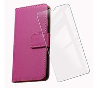 KJYF - Carcasa para Blackview BL8800 5G (6,58"), cristal templado protector de pantalla, función atril con solapa y tarjetero de silicona, funda para Blackview BL8800 5G - Rosered