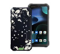 KJYF - Carcasa para Blackview BV8800 (6,58"), color negro con tapa antigolpes, silicona ultra fina, mate, antiarañazos, flexible, TPU funda para Blackview BV8800, flor romántica
