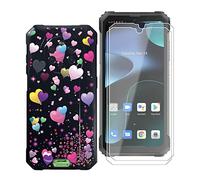 KJYF - Carcasa para Blackview BV8800 (6.58"), con [2 x Protector de pantalla de vidrio templado], negro a prueba de golpes Funda blanda de silicona TPU para Blackview BV8800 - Globo romántico