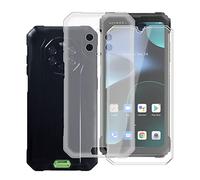 KJYF - Carcasa para Blackview BV8800 (6.58"), con [2 x Protector de pantalla de vidrio templado], negro a prueba de golpes Funda blanda de silicona TPU para Blackview BV8800 - Negro+Clear