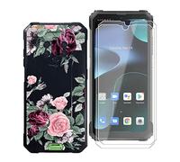 KJYF - Carcasa para Blackview BV8800 (6.58"), con [2 x Protector de pantalla de vidrio templado], negro a prueba de golpes Funda blanda de silicona TPU para Blackview BV8800 - Rosa Rojo