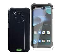 KJYF Funda para Blackview BV8800 (6.58"), con [2 x Protector de pantalla de vidrio templado], Negro a prueba de golpes Cubierta Suave Silicona TPU Funda Funda Funda para Blackview BV8800 - Negro